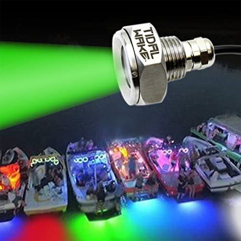 Tidal Wake Underwater LED Boat Drain Plug Light &ndash; Plug N&rsquo; Play, 1/2" Thread, Green image number 3