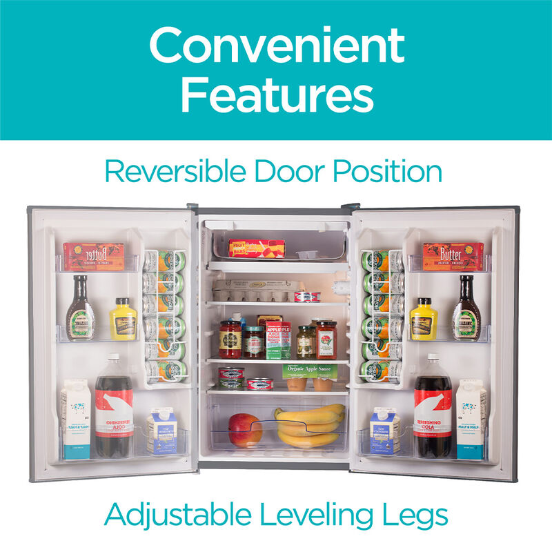 Black+Decker 4.3 cu. ft. Mini Refrigerator with Freezer, VCM Stainless Look image number 7