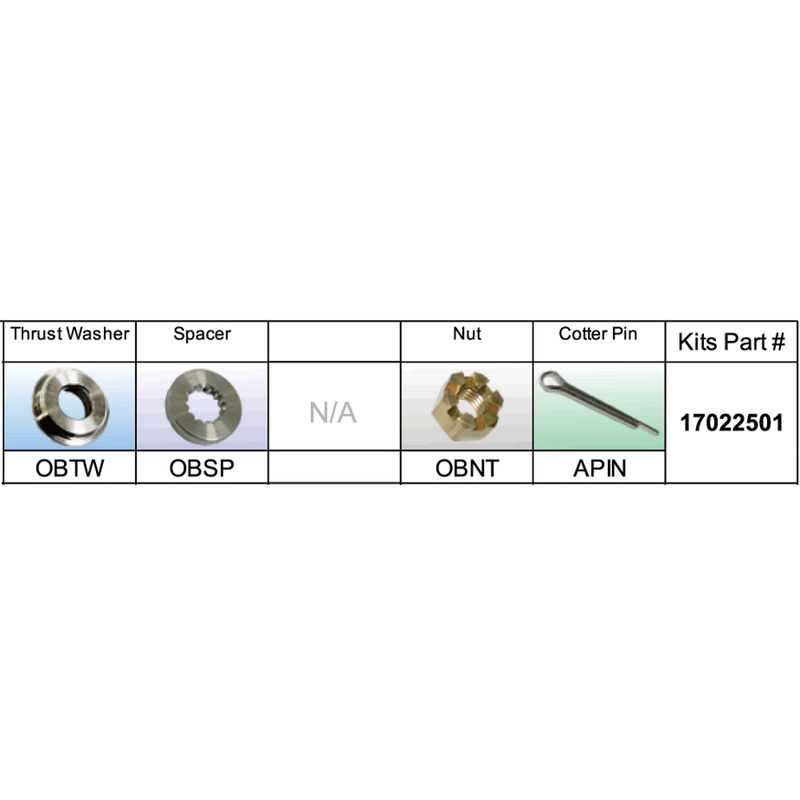 Solas 17022501 Propeller Kit for BRP/Johnson/Evinrude/OMC 15-35 HP image number 1
