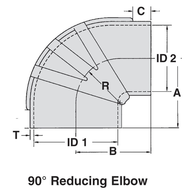 Sierra 5" x 4" EPDM Reducer Elbow, Sierra Part #116-291-500X400 image number 2