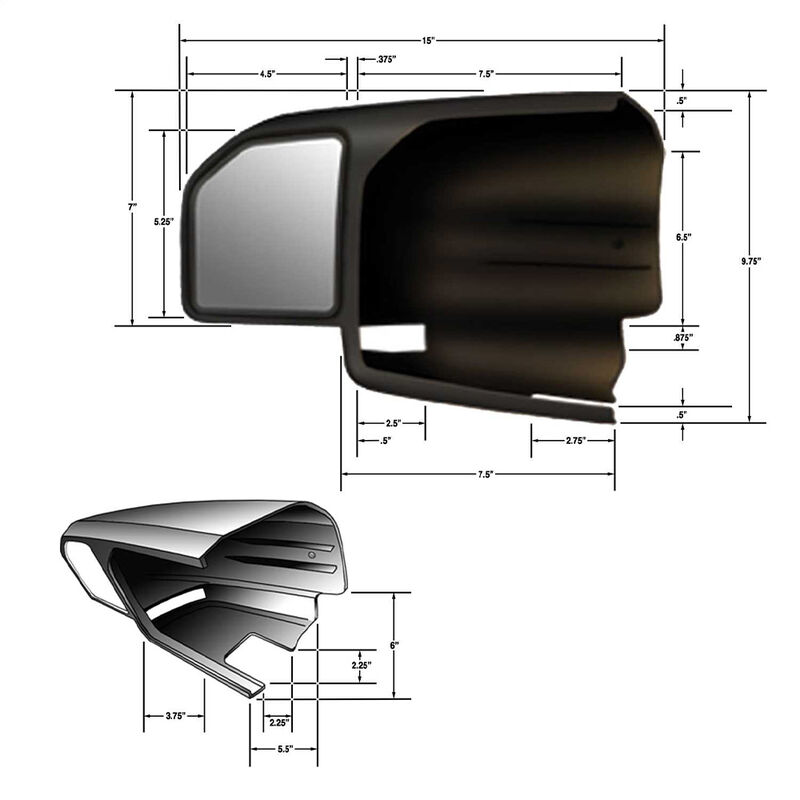 CIPA Custom Towing Mirror Set w/ Adjustable EXT Mirrors (11550) image number 2
