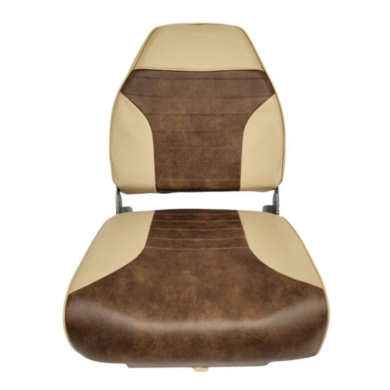 Horizon Manufacturing 21.5" Boat Seat High Back Fold Down -  Sand/Brown image number 3