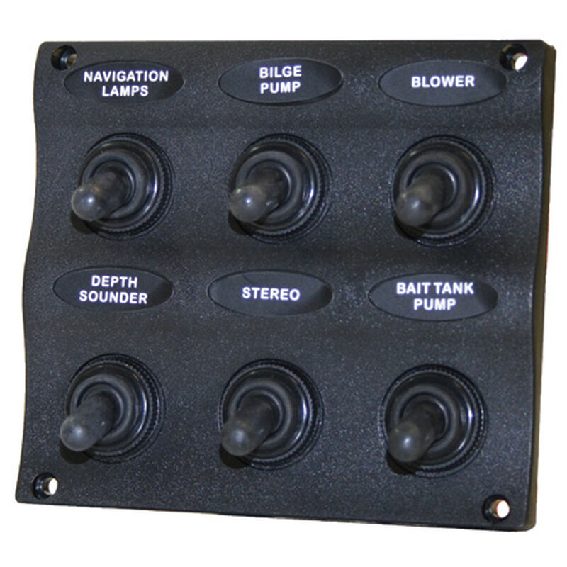 Seasense Marine Splash-Proof 6-Gang Switch Panel image number 1