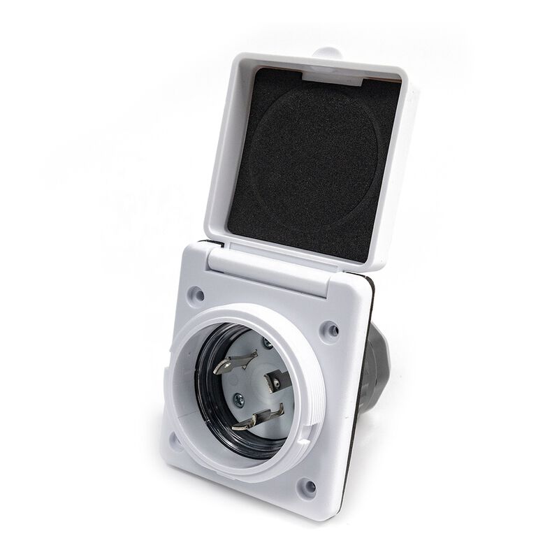 Electric World White 30A RV Inlet, ETL Certified Twist-Lock 