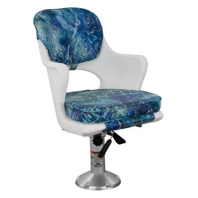 Springfield Commodore Molded Seat with Pedestal Package, Mossy Oak Elements Agua Coastal Shoreline