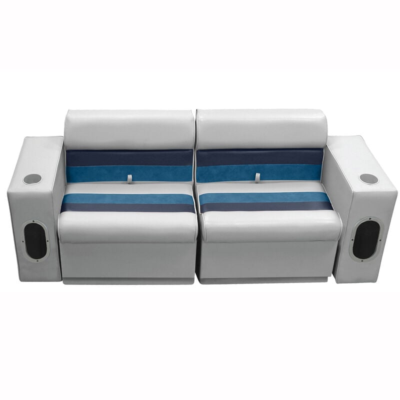 Deluxe Pontoon Furniture w/Toe Kick Base - Front Group 5 Package, Gray/Navy/Blue image number 1