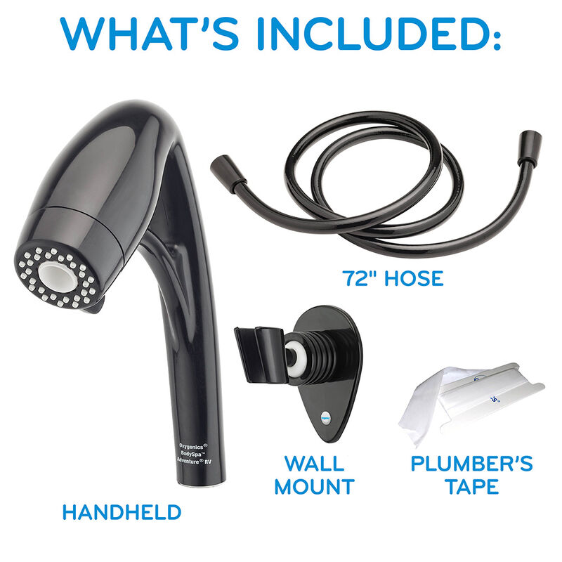Oxygenics BodySpa Adventure RV Handheld Shower Head Kit, Black image number 8