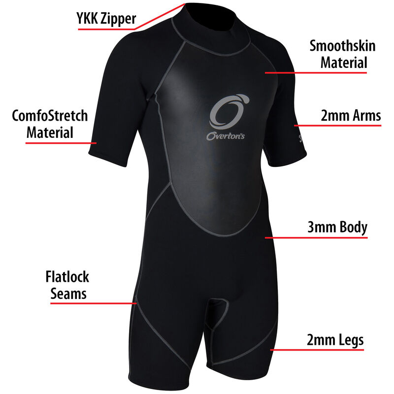 Overton's Men's Pro ComfoStretch Spring Shorty Wetsuit image number 5