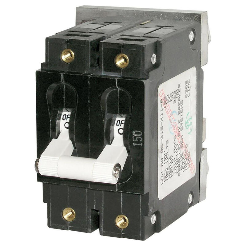 Blue Sea DC Circuit Breaker C-Series Toggle Switch, Double Pole, 200A image number 1