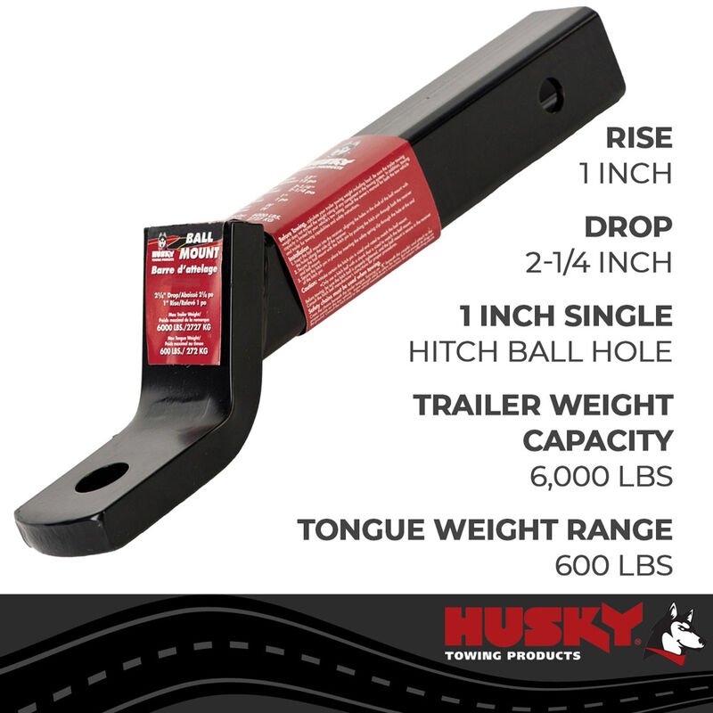 Husky Towing 2 Inch Receiver Trailer Hitch Ball Mount image number 3
