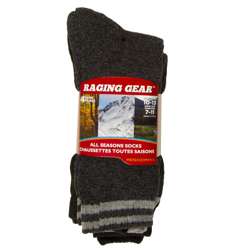 Raging Gear Men’s All Season Socks, 4-Pack image number 1