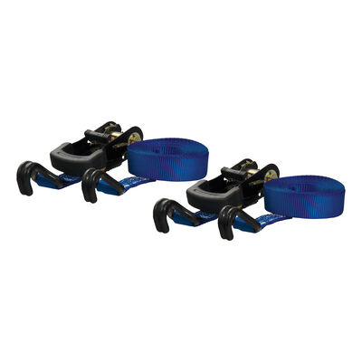 CURT 16' Blue Cargo Straps with J-Hooks, 733 lbs., 2-Pack