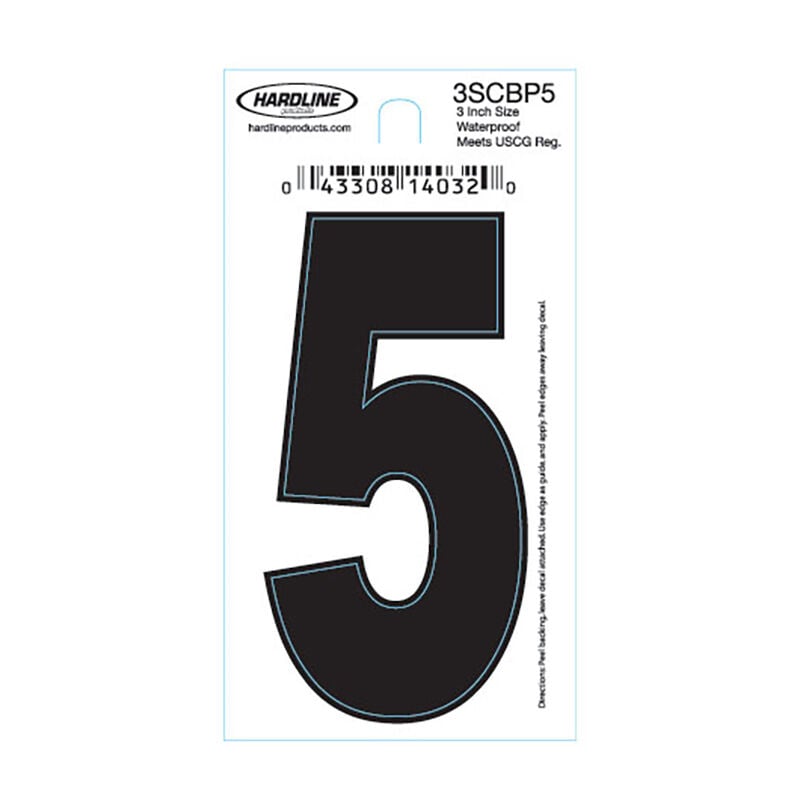 Hardline 3" Vinyl Boat Numbering 3SCBP5 image number 1