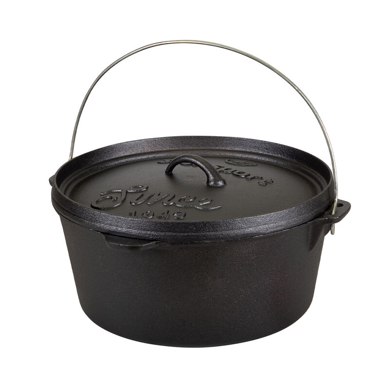Stansport 8-Quart Pre-Seasoned Cast Iron Dutch Oven with Flat Bottom image number 1
