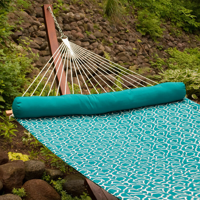Algoma 12' Wood Arc Frame with Quilted Hammock and Pillow Combination image number 2