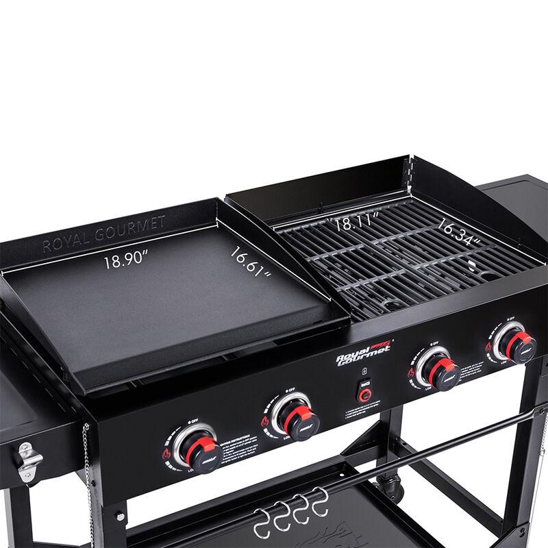 Royal Gourmet 4-Burner Portable Flat Top Gas Grill and Griddle Combo image number 5