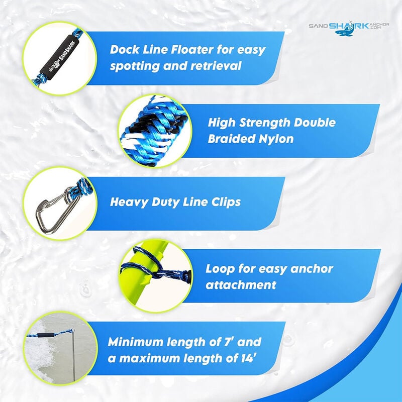 SandShark 7' - 14' Bungee Anchor Line image number 2