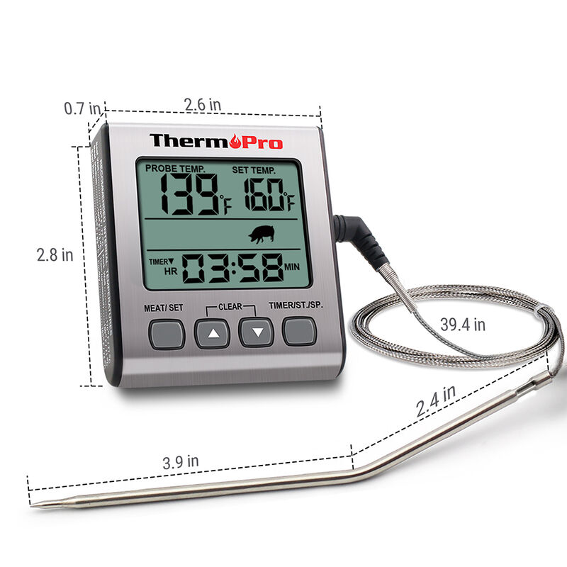 ThermoPro TP16S Digital Meat Thermometer with Smart Timer and Backlight image number 2