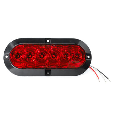 TecNiq T66 Red 6" Oval Stop/Tail/Turn Light, Surface-Mount