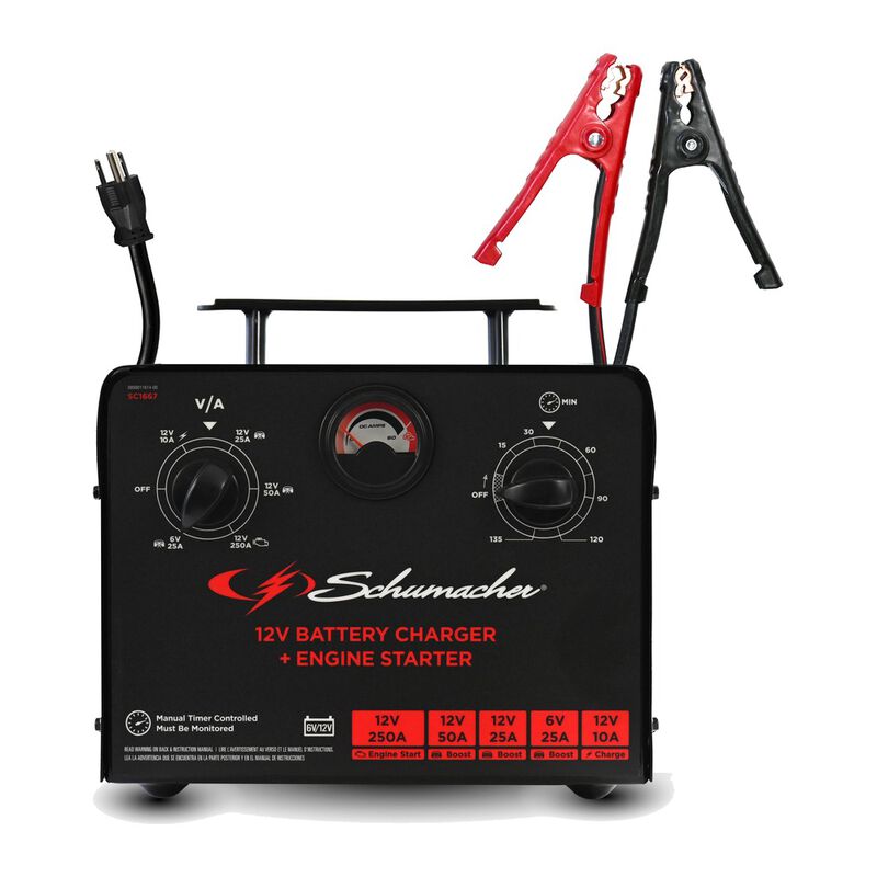Schumacher SC1667 250A 6V/12V Timer-Controlled Battery Charger and Jump Starter