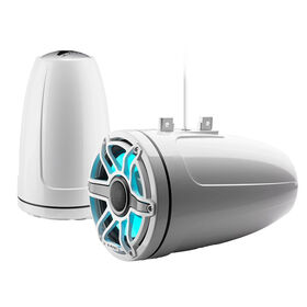 JL Audio M6 Series 8.8" Enclosed Tower Coaxial System w/ Gloss White Classic Grille Transflective LED Lighting