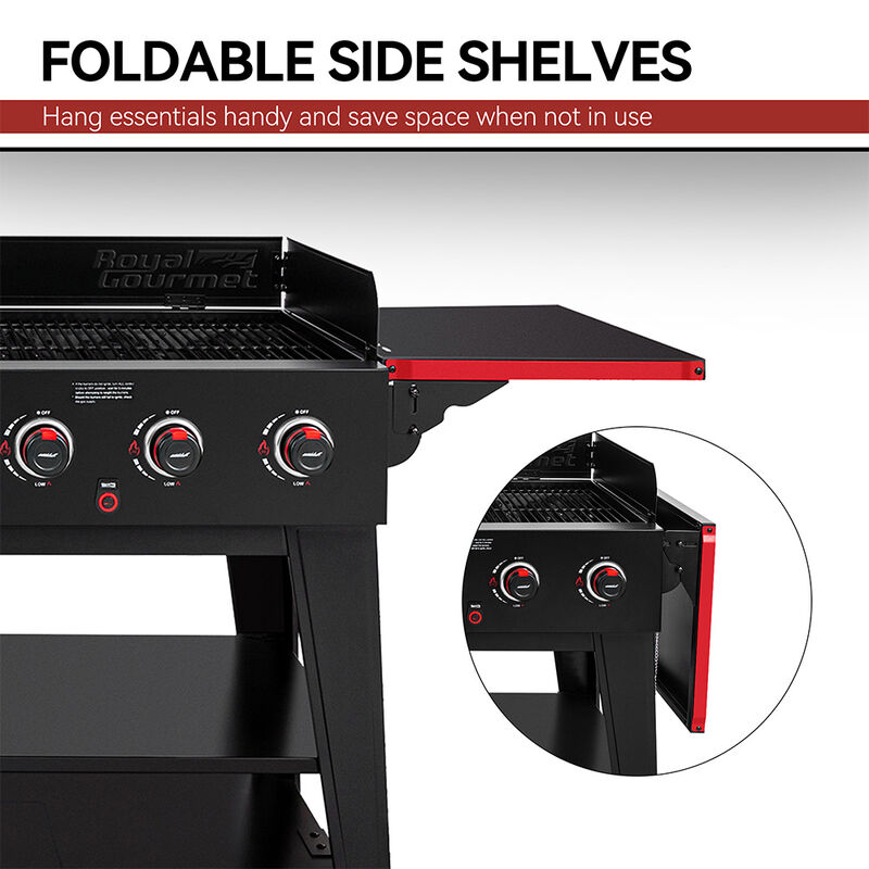Royal Gourmet GB Series 8-Burner Gas Grill, Black/Red image number 9