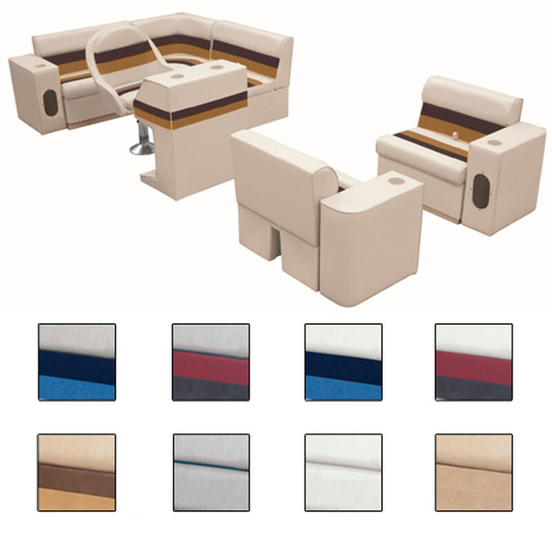 Deluxe Pontoon Seats w/Toe Kick Base, Group 6 Package Plus Stand, Sand