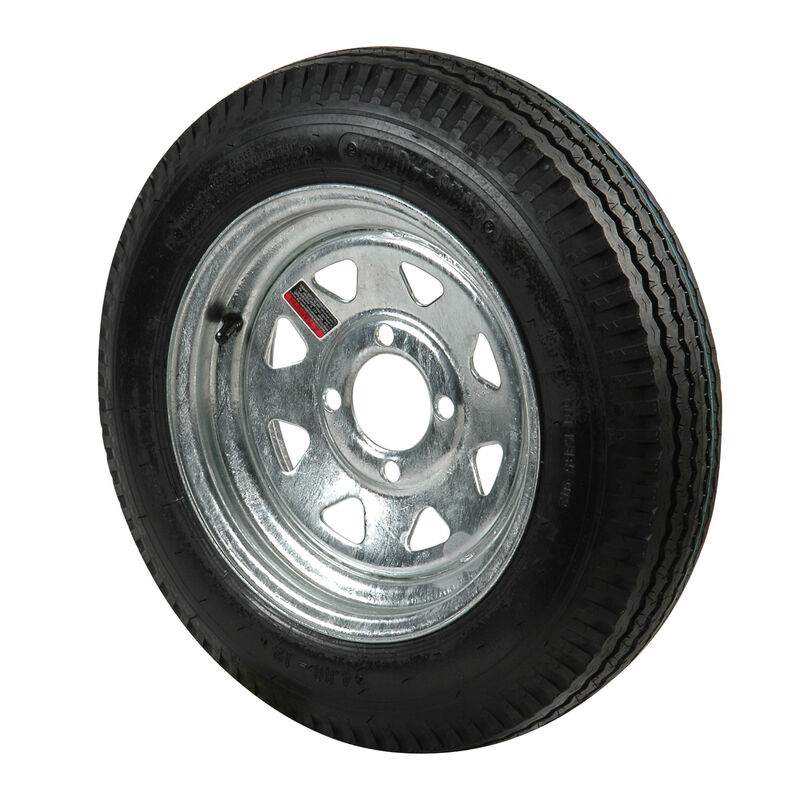 Kenda Loadstar 4.80 x 12 Bias Trailer Tire w/4-Lug Galvanized Spoke Rim image number 1