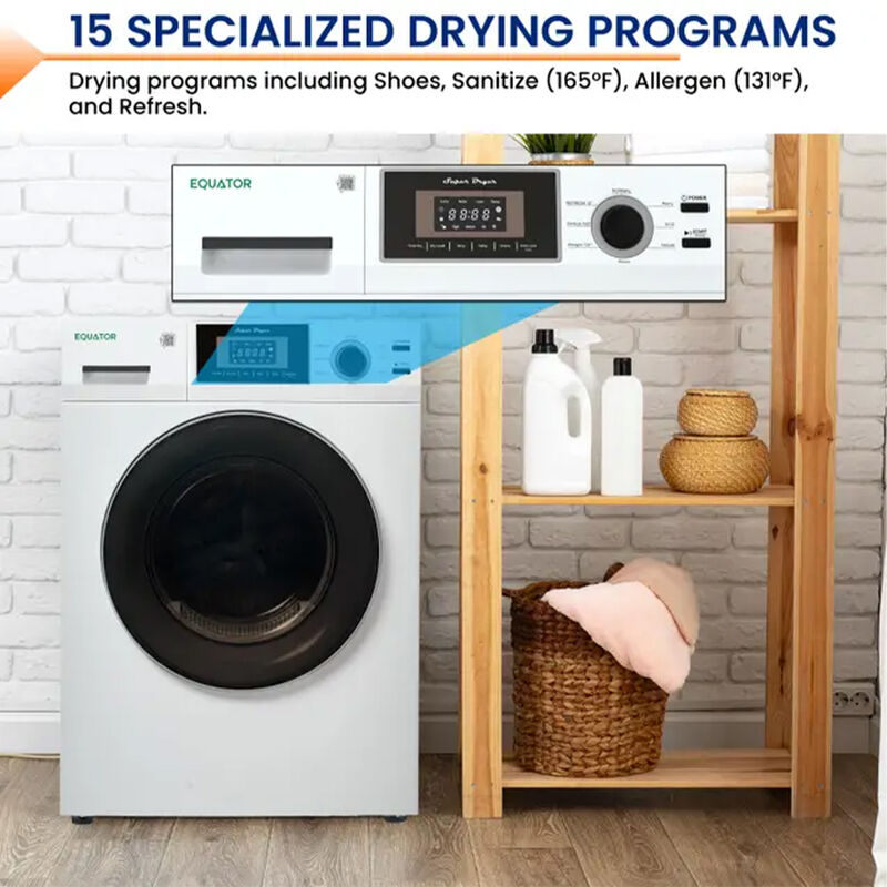 Equator Stackable EW 826 Washer + ED 866 DL Dryer Set, White image number 4