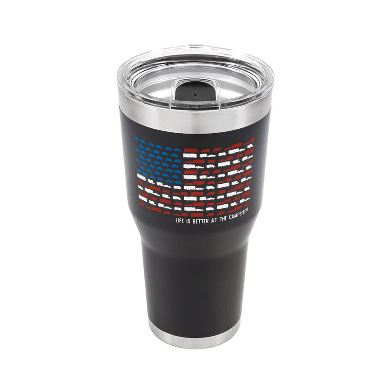 Camco Life is Better at the Campsite Patriotic Stainless Steel Tumbler, 30 oz. image number 1