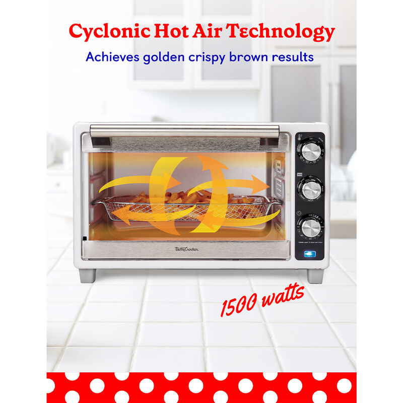 Betty Crocker Air Fryer Convection Toaster Oven, White image number 2