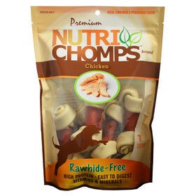 Nutri Chomps White Knotted Bone w/ Chicken Wrap, 7ct