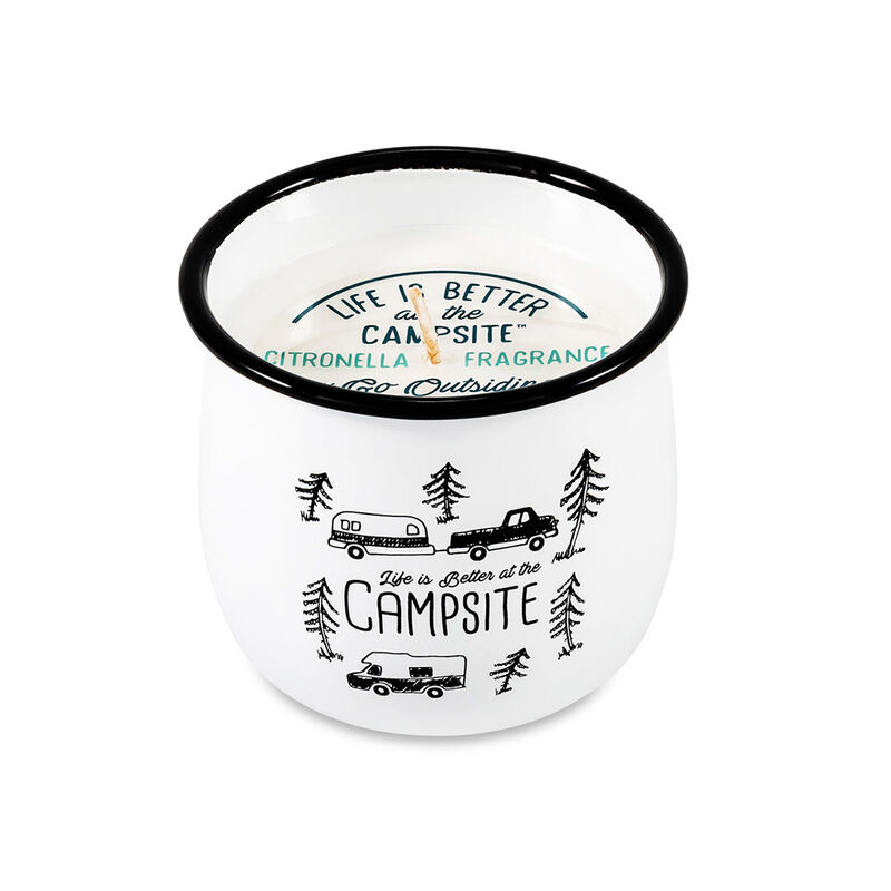 Life is Better at the Campsite Black Rim Citronella Candle