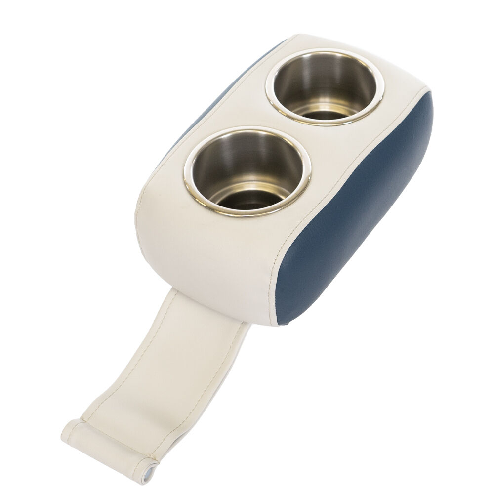 Pontoon Seat Portable Dual Cupholder White/Blue