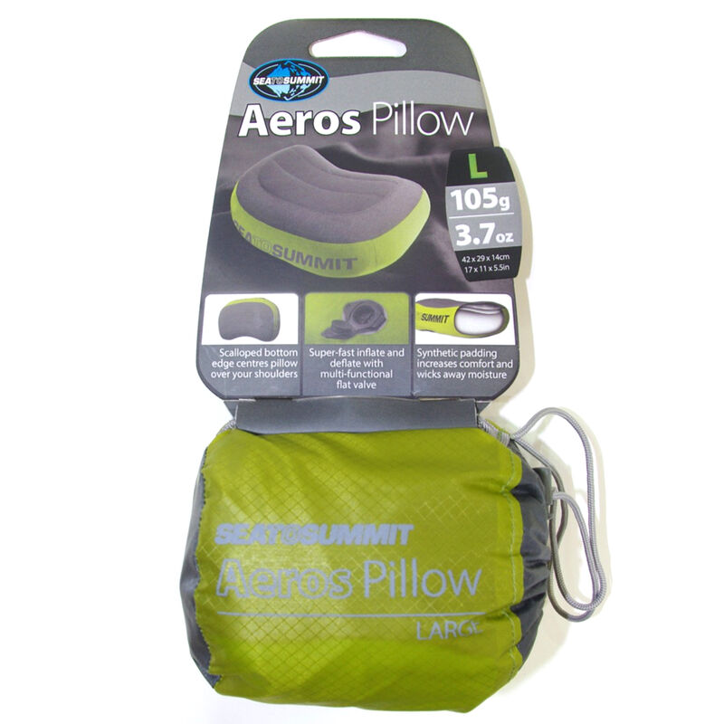 Sea To Summit Aeros Premium Inflatable Pillow, Green, Long image number 4