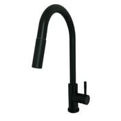 Empire Faucets Single-Lever Gooseneck Spout RV Kitchen Faucet with Pull-Down Sprayer, Black Matte