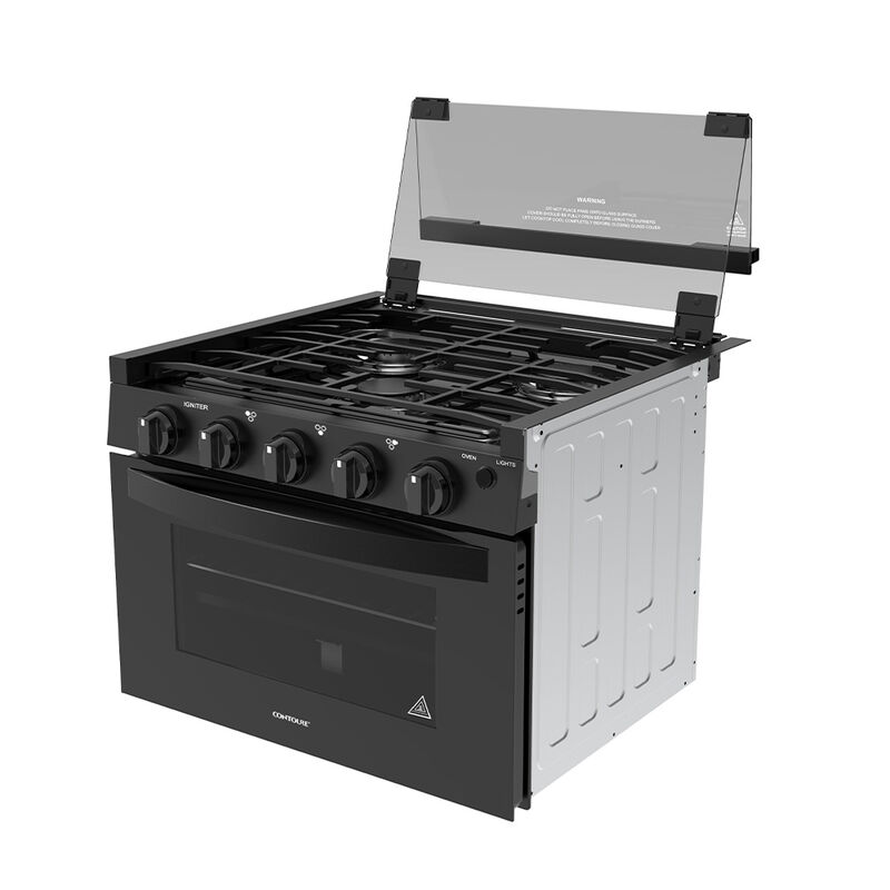 CONTOURE GR-17TCBB 17" 3-Burner Drop-In Gas Range, Black image number 6