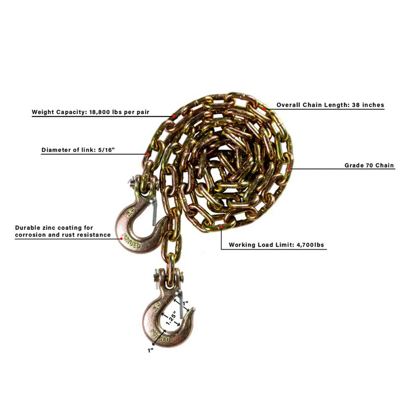 BulletProof Medium-Duty 5/16" Safety Chains, Pair image number 9