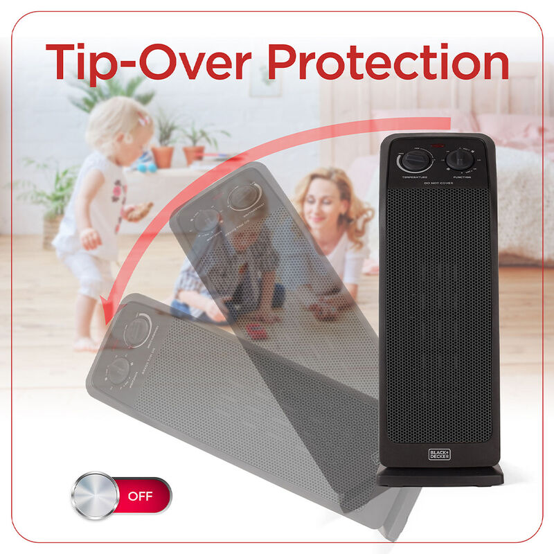 Black+Decker 1500W Ceramic Tower Space Heater image number 7