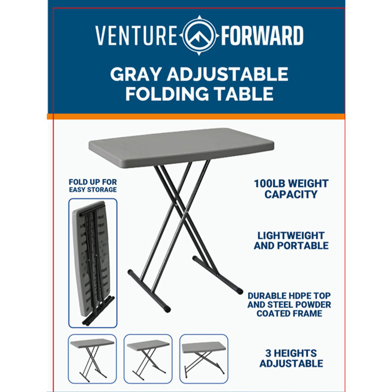 Venture Forward Adjustable Folding Table image number 2