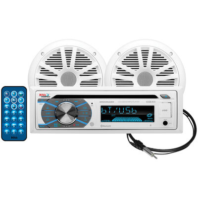 Boss MCK508WB.6 AM/FM/MP3/USB/CD Bluetooth Receiver Package w/Two 6.5" Speakers