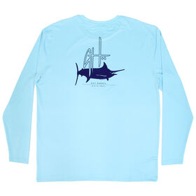 Guy Harvey Men's Initial Logo Performance Long Sleeve Shirt
