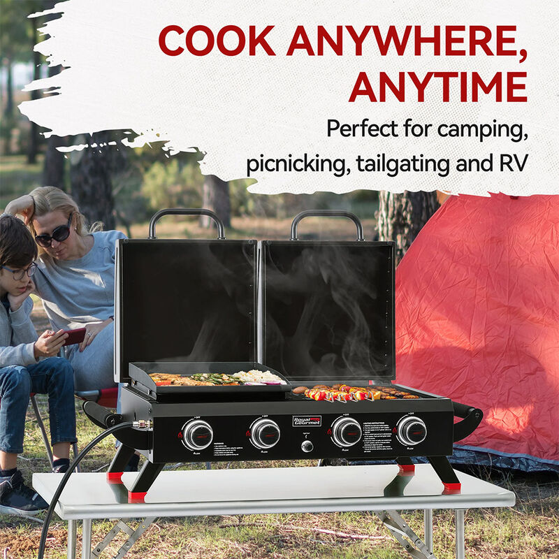 Royal Gourmet 4-Burner Portable Propane Gas Grill Griddle image number 10