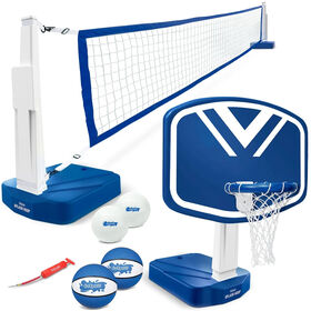 GoSports Splash Hoop 2-in-1 Pool Basketball Hoop & Volleyball Set
