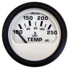 Faria 2" Euro White Series Water Temperature Gauge, 100&deg;-250&deg;F
