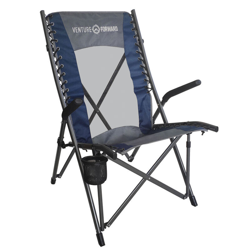 High Back Bungee Camp Chair, Blue/Gray image number 1