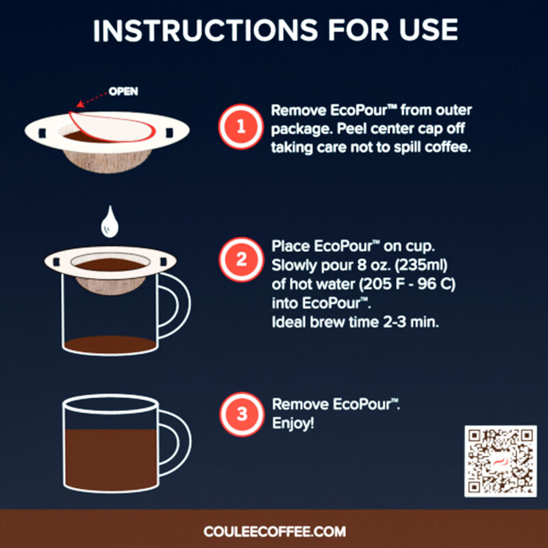 Coulee Doc's Blend Coffee, 10 Pre-Filled EcoPour Filters image number 7