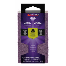 3M Pro Grade Precision Block Sanding Sponge, 36-grit