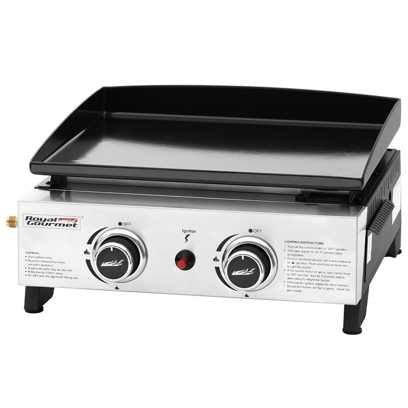 Royal Gourmet Portable 17" 2-Burner Tabletop Gas Griddle image number 3
