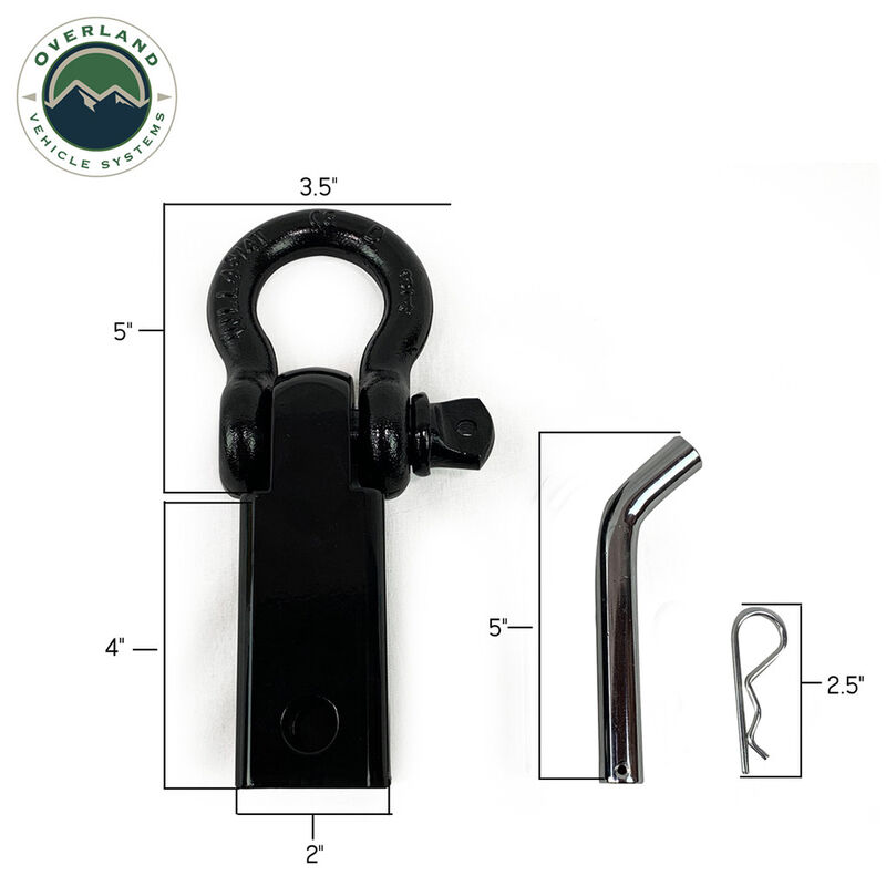 Overland Vehicle Systems Receiver Mount Recovery Shackle, 3/4", 4.75 Tons image number 7